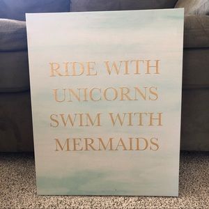 🧜‍♀️ 🦄 Mermaid Unicorn Canvas Wall Decor
